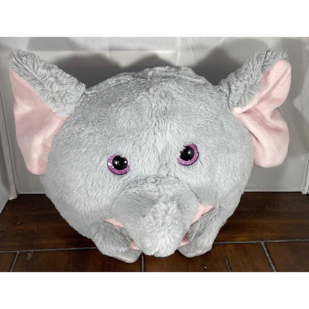Best Made Toys Elephant Plush Grey Pink Sparkle Eyes Stuffed Animal Toy 8"